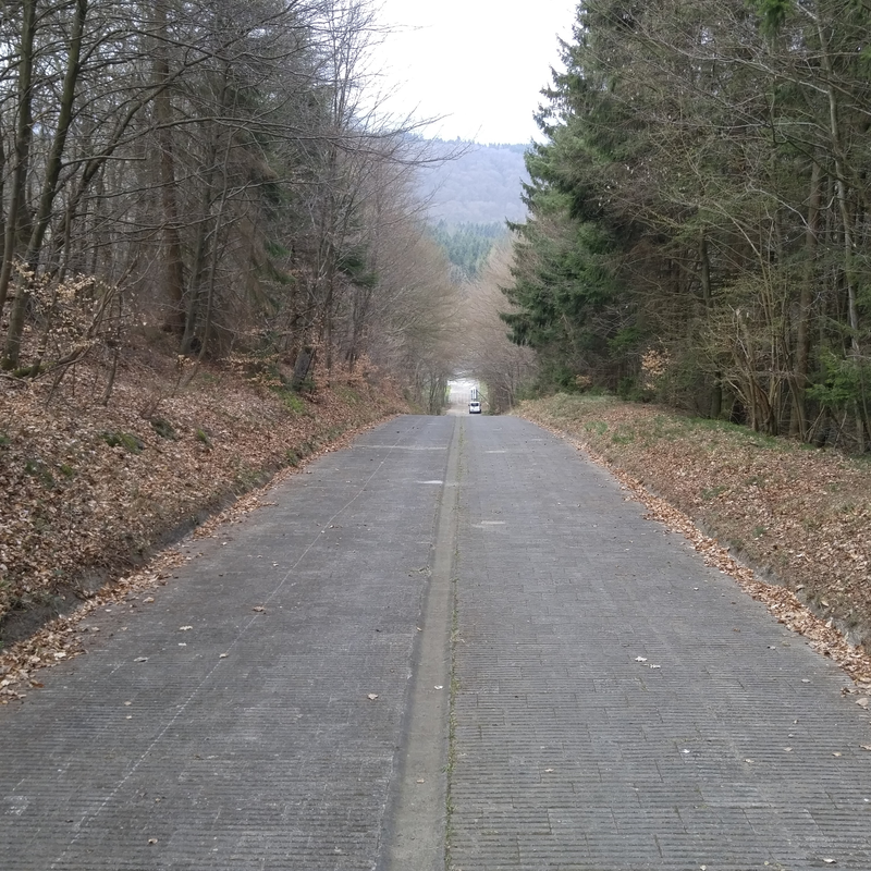 Looking down the steep Steilstrecke.